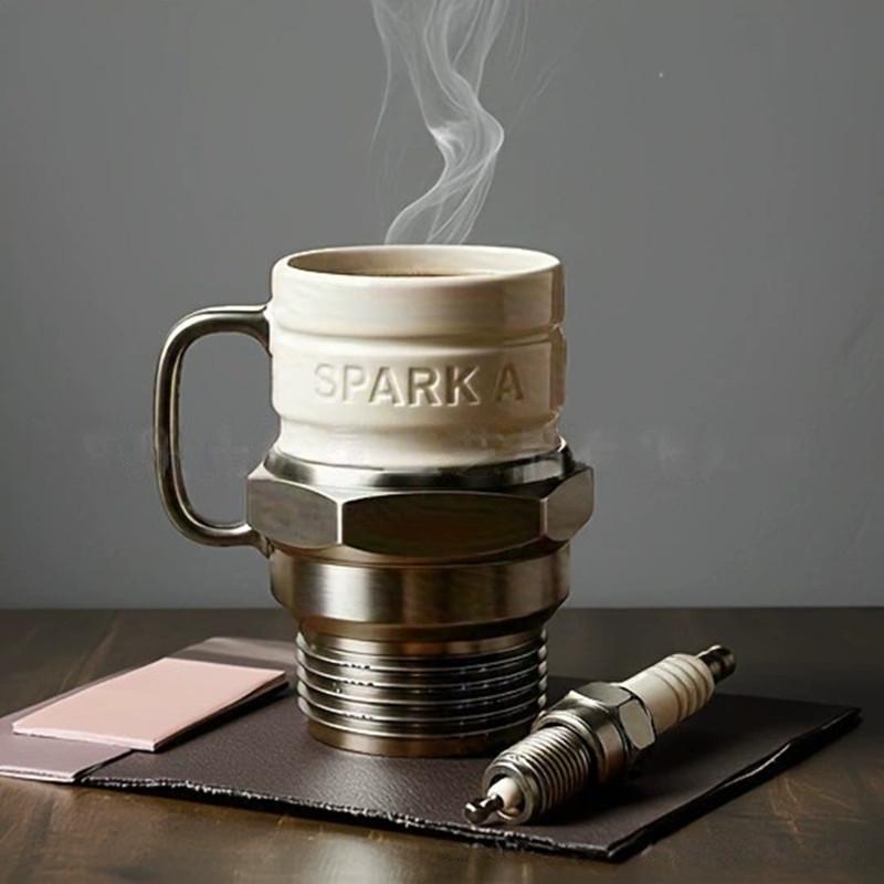 

Spark Plug Mug Industrial Coffee Cup Unique Auto Gift Automotive Themed Personalized Coffee Mug for Man Birthday Gift 300ml
