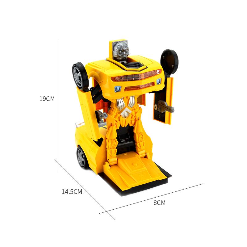 Luminous Musical Dancing Electric Toy Car: Transforming Robot with Universal Wheels - Perfect Gift for Boys