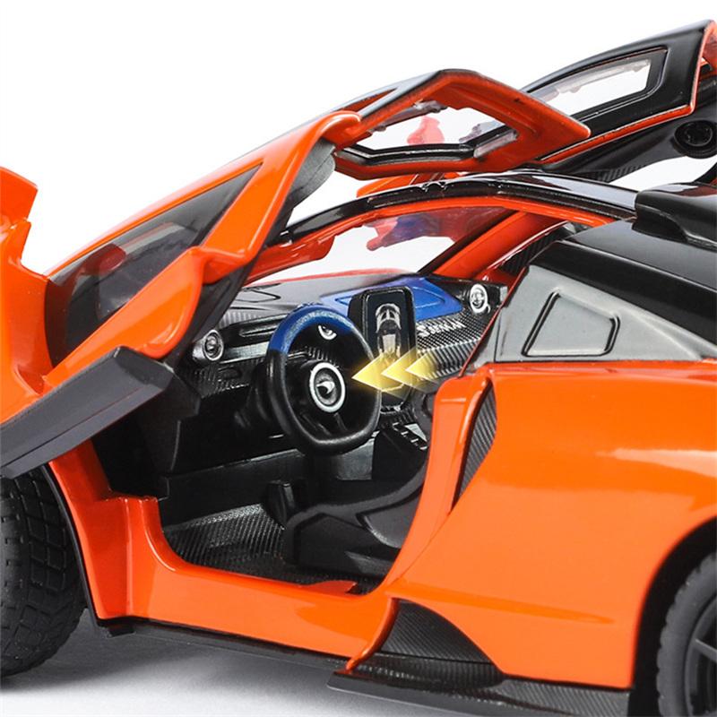 1/24 Toyota Senna Alloy Track Sports Car Model Diecasts Metal Racing Vehicles Car Model Simulation Sound Light with Spray Kids Toy Gift