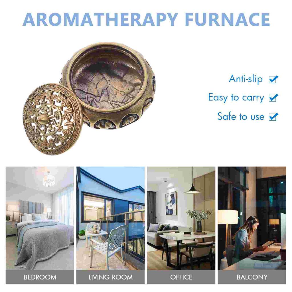Brass Chinese Zodiac Aromatherapy Incense Furnace Metal Censer Bowl Home Decor Bedroom Study Yoga Room Accessory