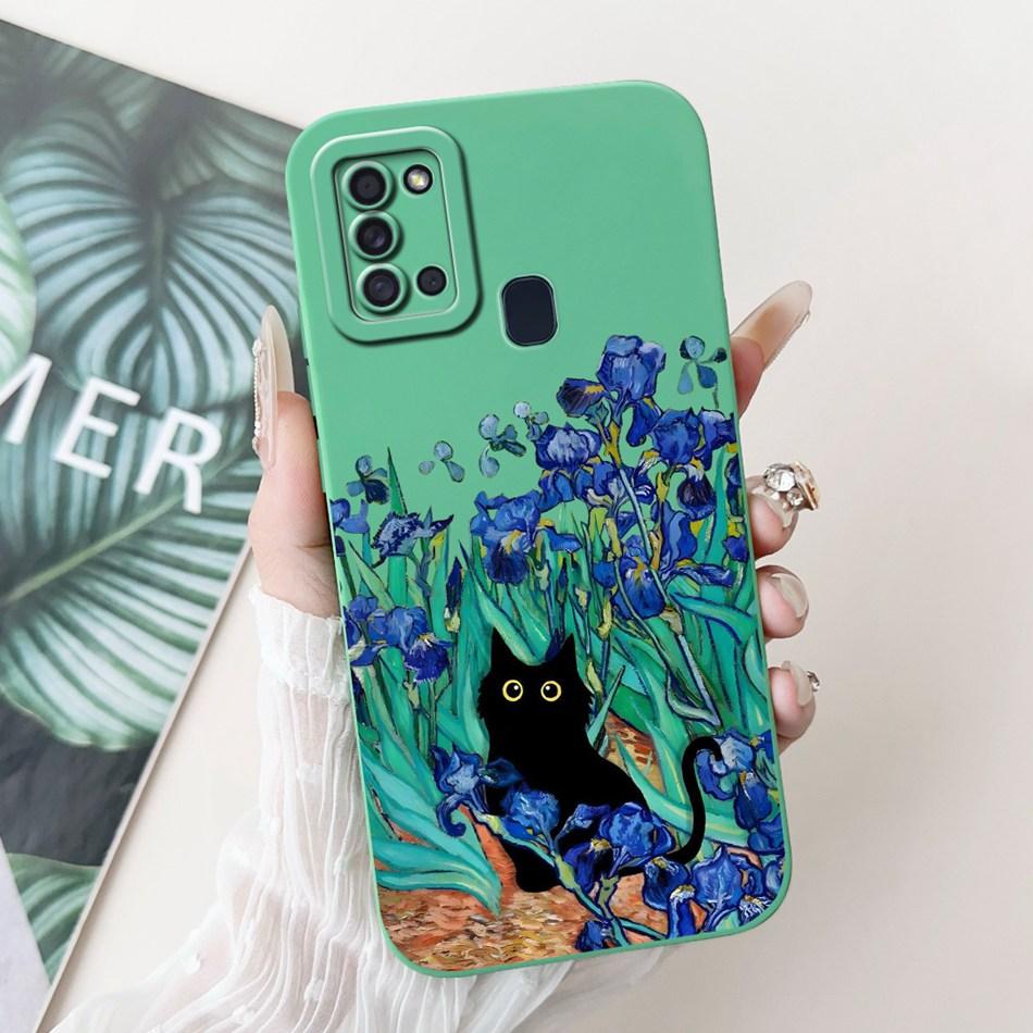 For Samsung Galaxy A21s Case Samsung A21S A 21S SM-A217F Elegant Printing Soft Silicone Camera Protective Shockproof Phone Cases