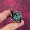 Copper Chrysocolla Gemstone Pendant Handmade Jewelry Copper Wire Wrapped Pendant