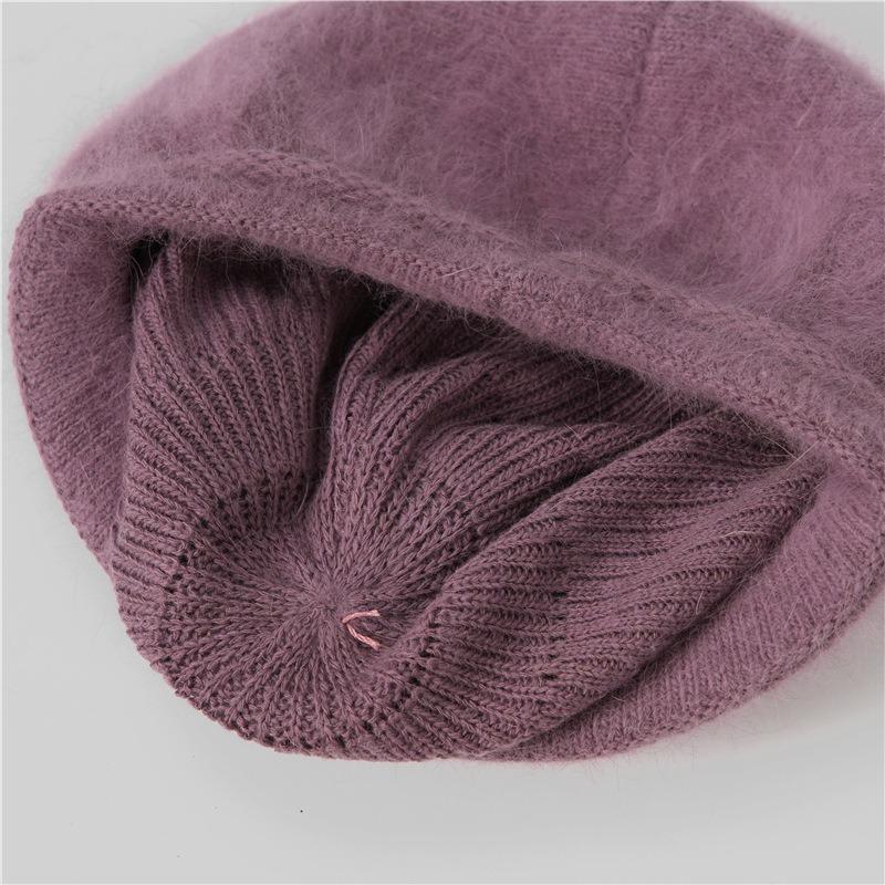 Hat lady winter cold and warm plush rabbit fur wool hat