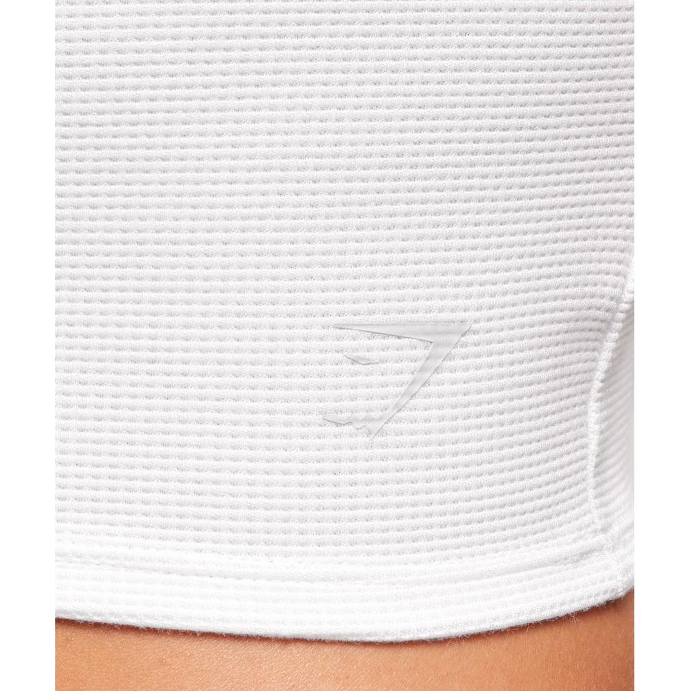 Gymshark Waffle Cropped Tank White B3b2g Wb57