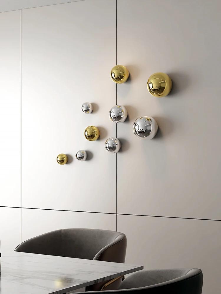 Imitation Stainless Steel Decorative Ball Art Sphere Living Room Wall Decoration Home Accessories Hotel Restaurant Wall Hanging