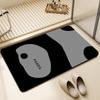 Tapis de sol de salle de bain Panda Doux Boue de diatomées Absorbant l'humidité Séchage rapide Antidérapant Tapis de porte de toilette Tapis de pied de toilette Salle de bain Maison