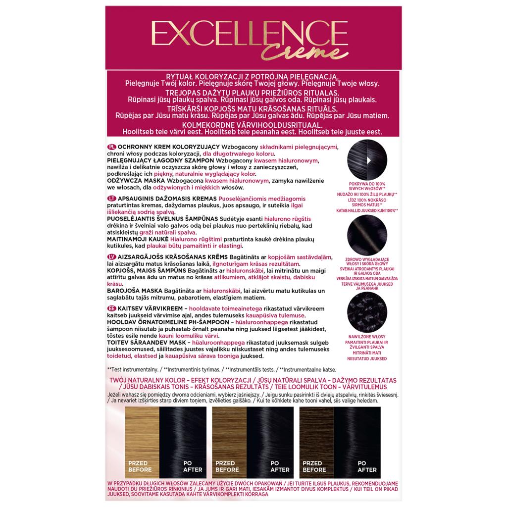 Loreal excellence creme farba do włosów - 100 czerń 192ml