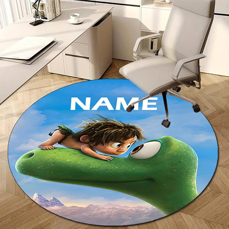 Personalized Good Dinosaur Round Chair Office Rug - Perfect for Mat, Office Chair & More - Ideal Gift for Birthdays and Holidays