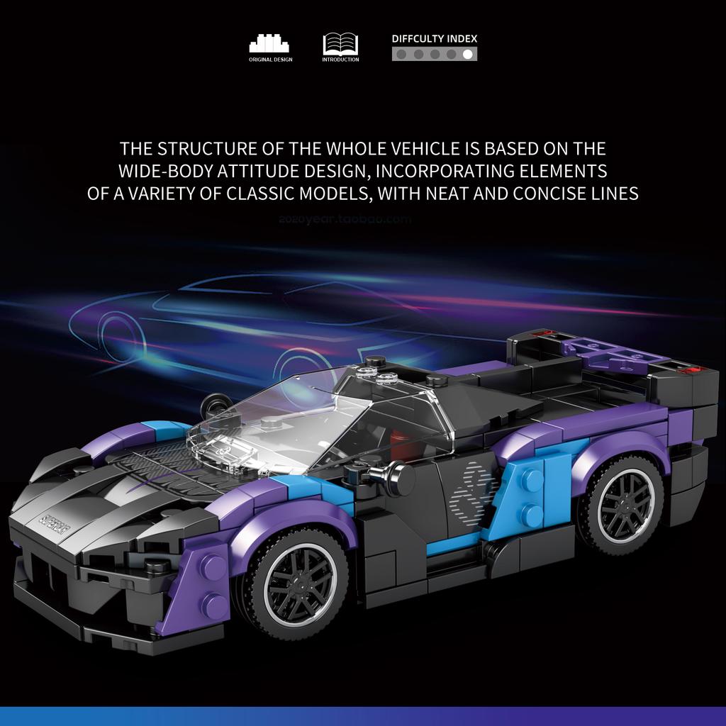 Sports Car Building Set 390 PCS Racing Car Building Kits for Kids and Adults Collectible Model Cars for Boys & Girls 6-8 10+