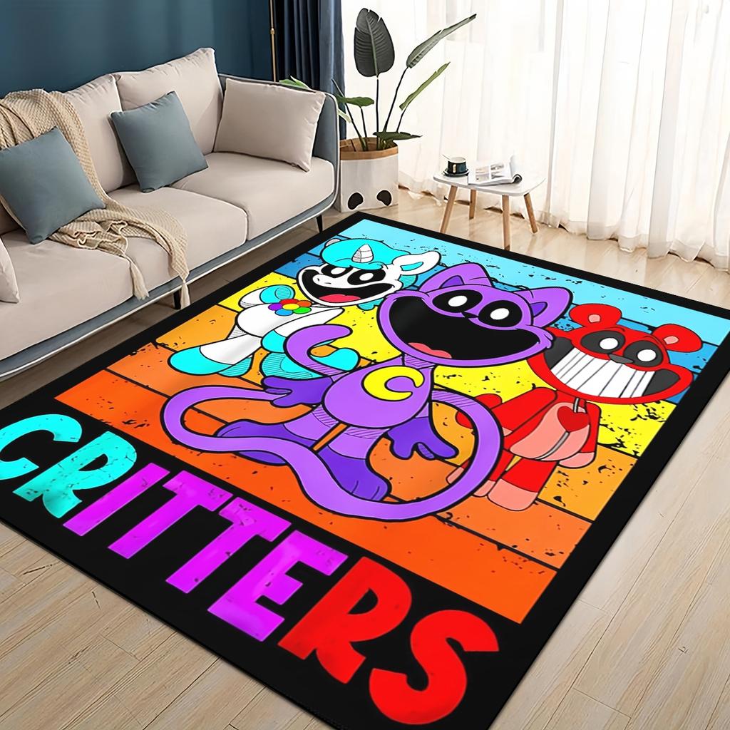 Cartoon S-Smiling C-Critters Catnap Craftycorn Rug Carpet for Living Room Bedroom Home Decor,kids Play Non-slip for Sofa Doormat