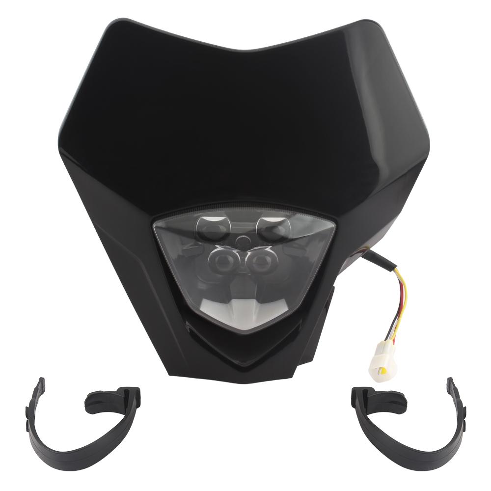For GASGAS EC 250 300 250F 300F EX 350F 2021-2023 Enduro Headlight Plate LED Tuning Dirt Bike Motocross Motorcycle Spare Parts чёрный
