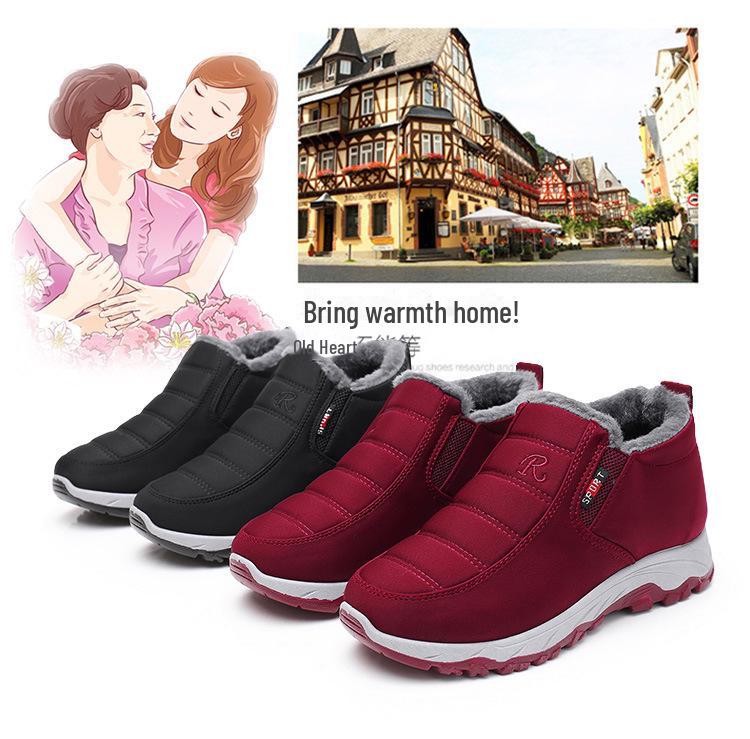 2024 Winter Unisex Old Beijing Cotton Snow Boots with Warm Velvet Lining for Adults
