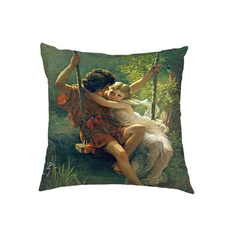 Artist John William Waterhouse Cushion Cover Religious Goddess Angel Pillowcase for Sofa Home Decor Throw Pillow Case Covers
