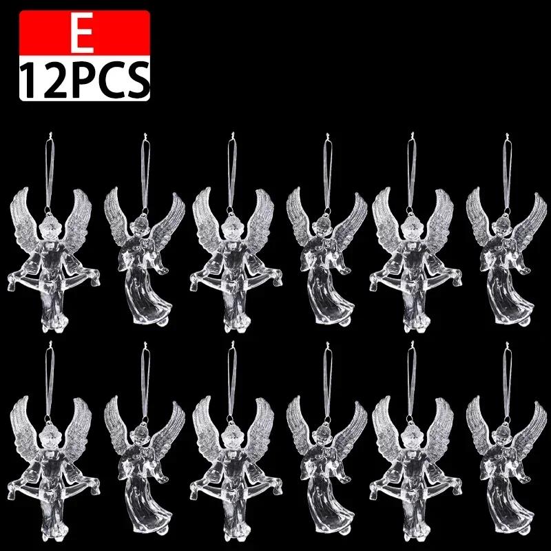 Crystal Snowflake Ornament Christmas Tree Icicle Snowflake Angel Elk Reindeer Clear Crystal Indoor Outdoor Party Decorations
