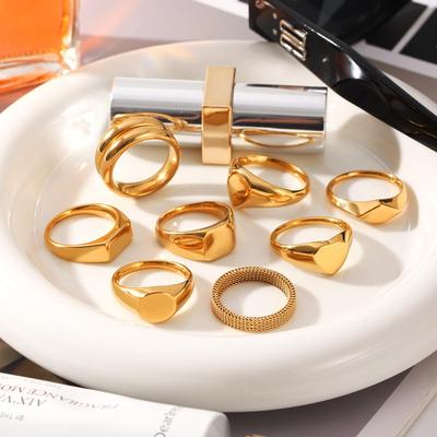 Breiter Edelstahl-Ring: Trendiger, vielseitiger und glatter Schmuck für Frauen