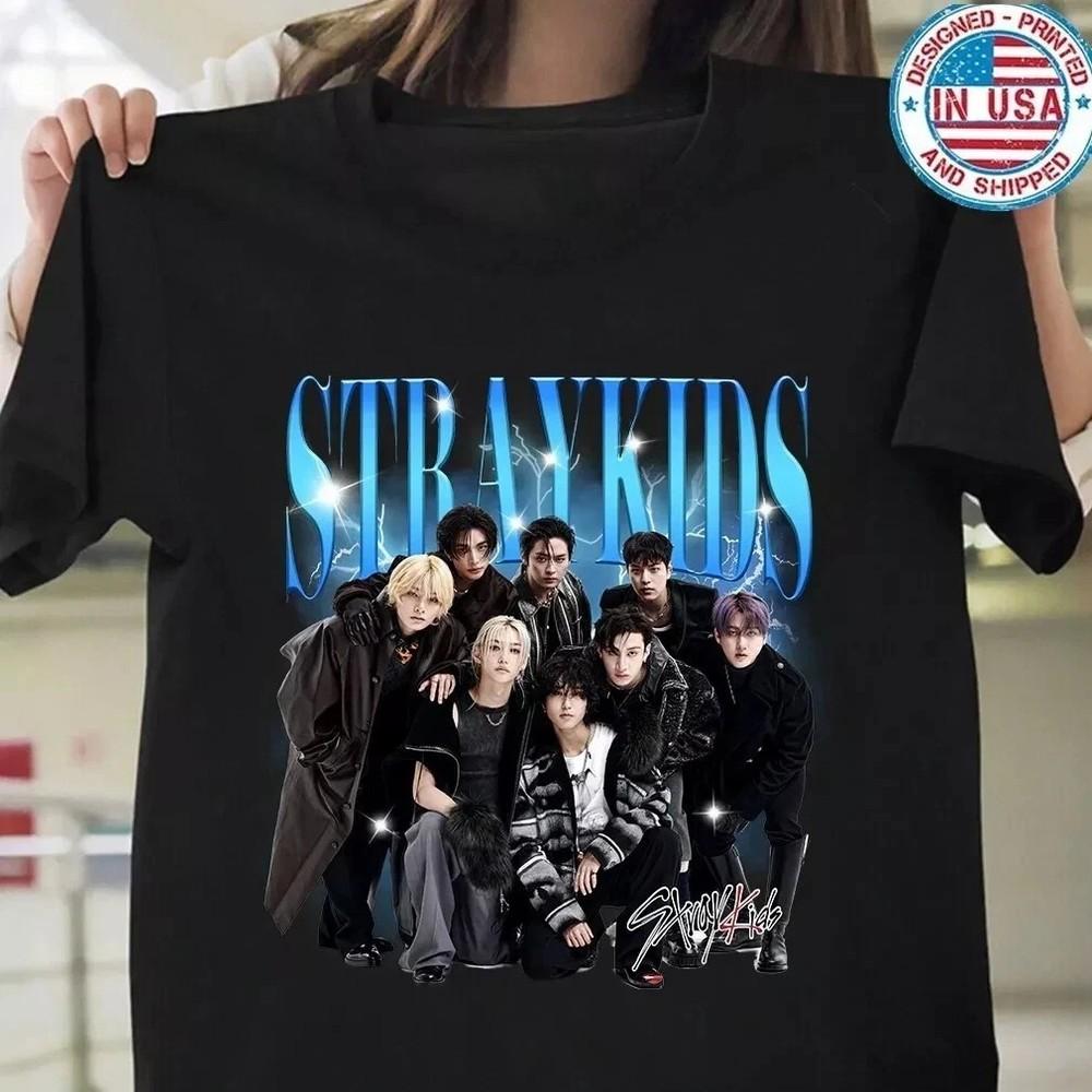 

Stray Kids ДОМИНИРУЮТ Мировой Тур США Подарок Для Фанатов Футболка Полный Размер S-5XL DS520 Унисекс Футболка XXL