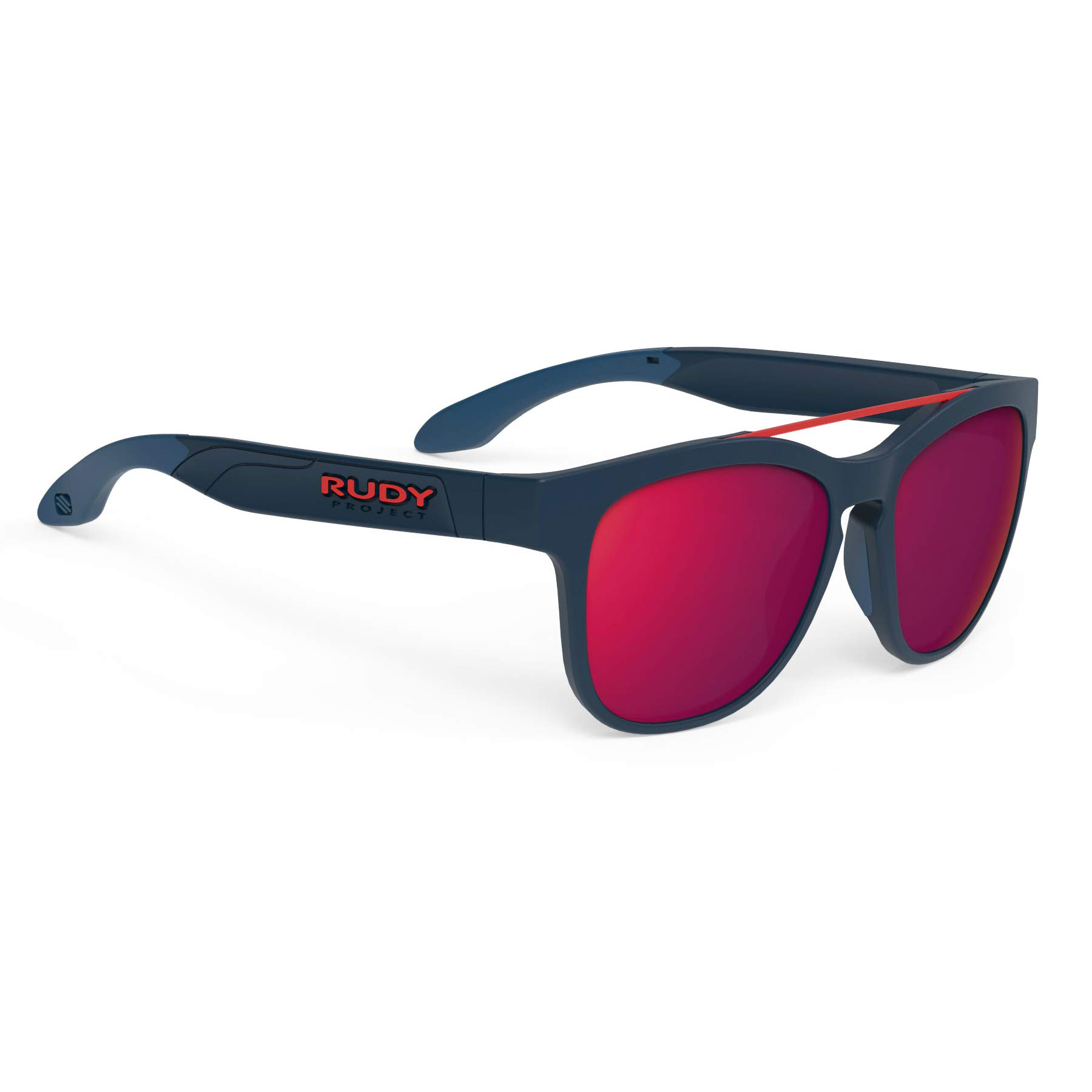 RUDYPROJECT SPINAIR 59 Blue Navy Matte Frame with Red Sunglasses, Multi-Laser Lenses, SP593847-0000