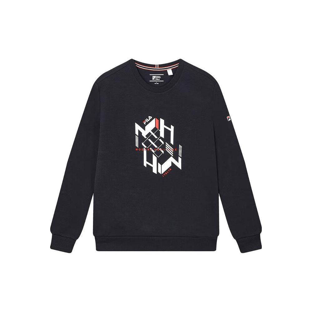 FILA Sweatshirts Men s Legend Blue Crew Neck Moderate Regular F11M341205F-NV M
