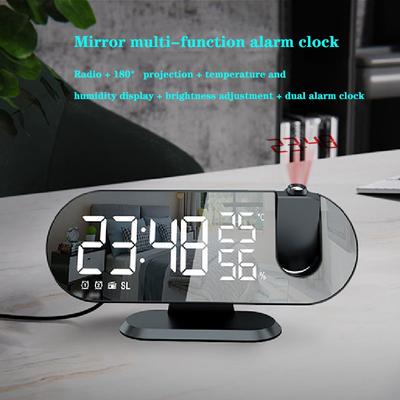 LED Digitální Chytrý Budík Hodinky Stolní Elektronické Stolní Hodiny USB Budík s 180° Projekcí Času Snooze