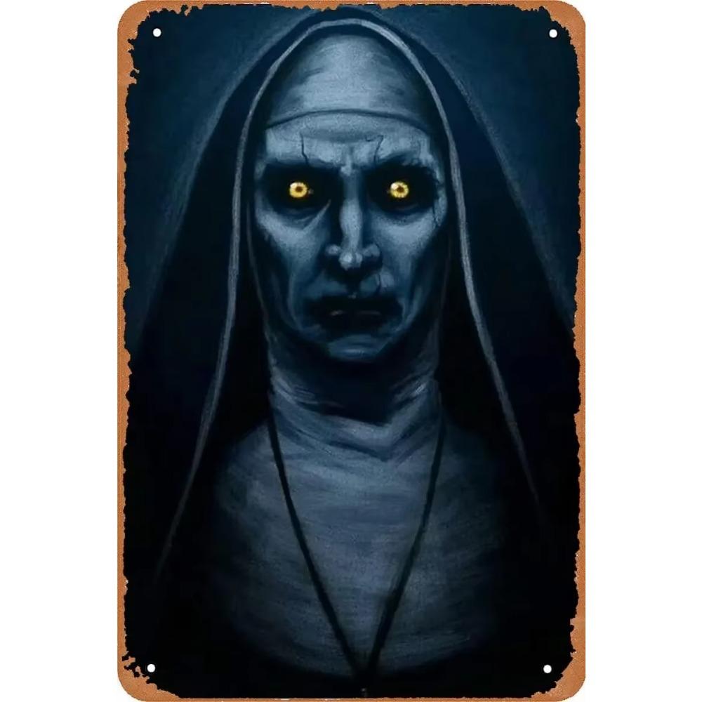 Kovové nástěnné umění Halloweenská hororová dekorace 20x30cm Domácí Jeskynní Muž Filmová cedule