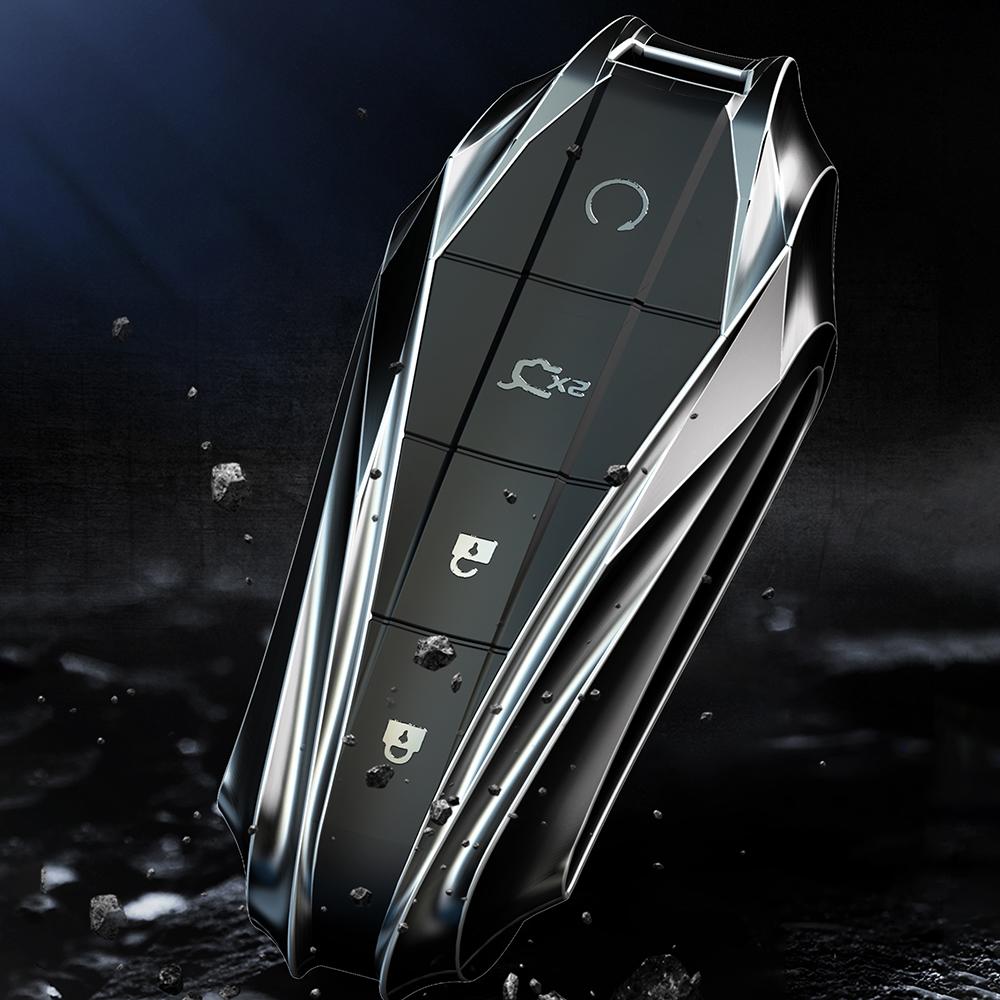 Key Case Cover for BYD Song Plus Atto 3 Han EV Tang DM Qin Seal Dolphin Leather Metal Remote Fob Holder Keychain Car Accessories