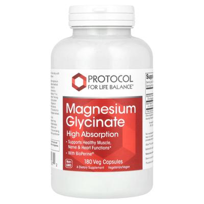 Magnesium Glycinate, High Absorption, 180 Veg Capsules