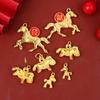 2/3/4/10Pcs Spring Festival Home Car Hanging Ornaments 2026 Year Of The Horse Golden Alloy Zodiac Horse Pendant  Year Gifts