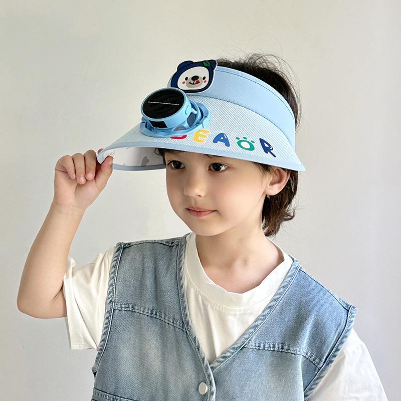 Solar Charging Fan Hat Children Summer Sun Protection Sun Hat Boy Girl Cartoon Sky Top Hat Sun Hat