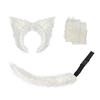 Wolf Ear Tail Set Realistic Design Plush Headband Gloves Tail Set Halloween Parties Role-Playing Accessories
