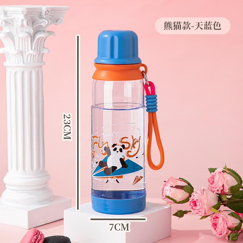 Water bottle new summer cartoon children's plastic cup outdoor men and women high temperature resistant portable high value sports kettle
