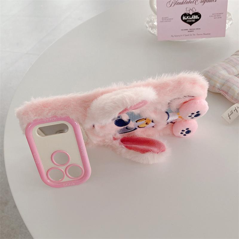 Cartoon Stitch Design Shockproof TPU Phone Cover with Stand Function for -Cute Ears