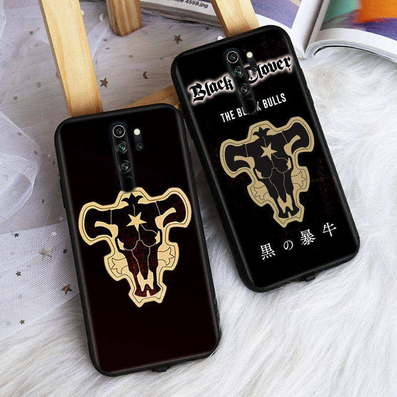 Black Case for Xiaomi Poco X6 X4 M5 M6 F5 F6 C65 C55 C50 C51 C40 Pro Redmi 14C A3X 13C 12C 11T 10A 9C Note 7 6 8A Plus W-48 Black Clover