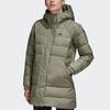 adidas Outdoor Warm Hooded Mid-Length Down Jacket Women Jacket Teal GE9982