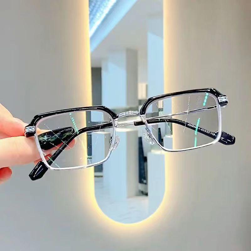 Men's Photochromic Anti-Blue Light Metal Glasses - Fashionable Classic Reading Eyewear