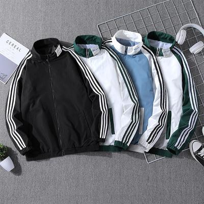 Three-stripe Jacket Spring and Autumn New Trendy Loose Jacket Couple Jacket Windproof Baseball Jacket Men's and Women's Jacket