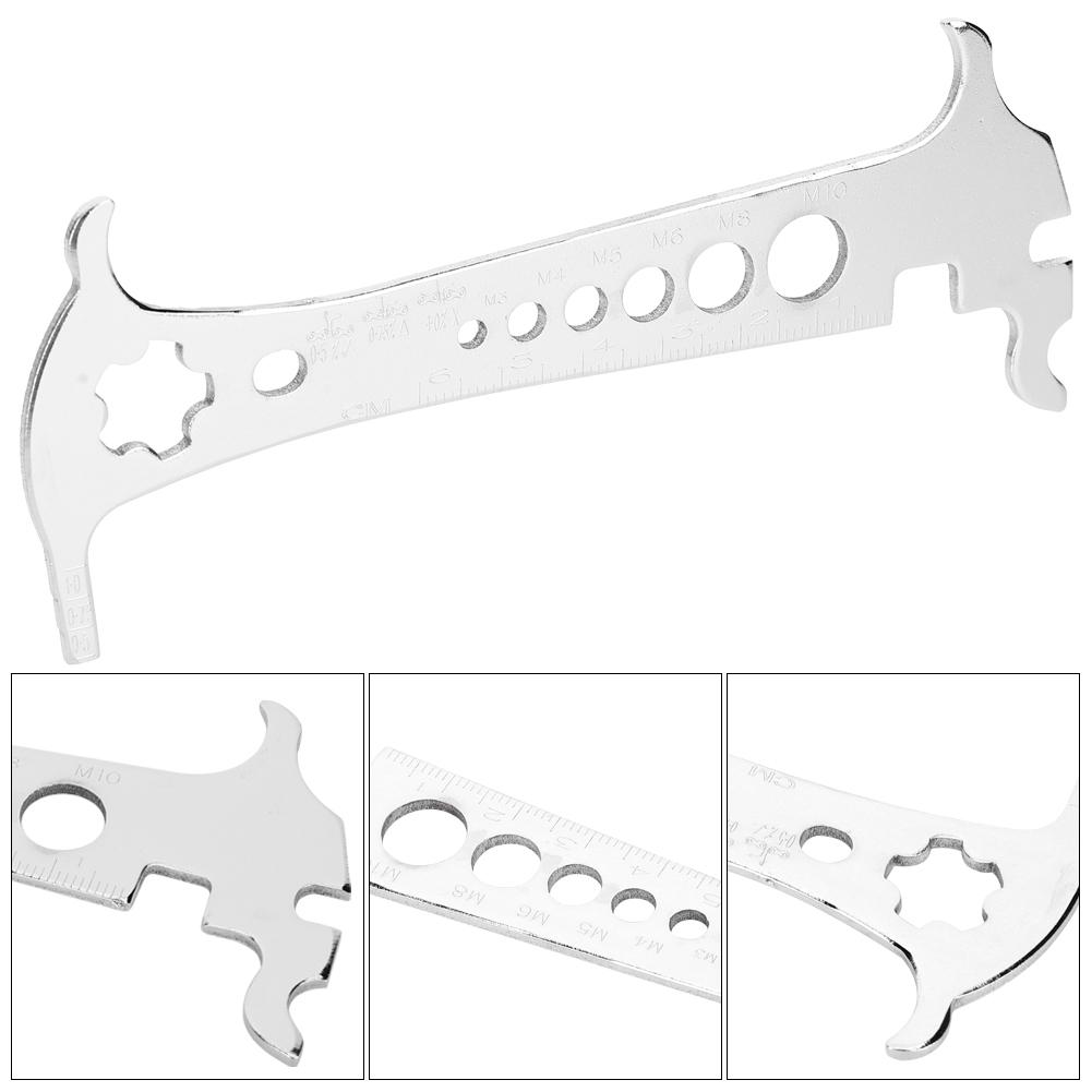 6 In 1 Stainless Steel Portable Mountain Road Bicycle Chain Measurer Bike Wear Indicator Tool