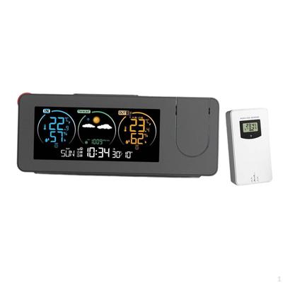 Weather Station with Projection Alarm Clock Indoor Outdoor Versatile Calendar Forecast