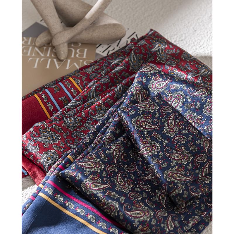 Men's Business Scarf 100% Mulberry Silk Silk Scarf British Style Pattern Fashion Commuter Versatile Scarf Wholesale