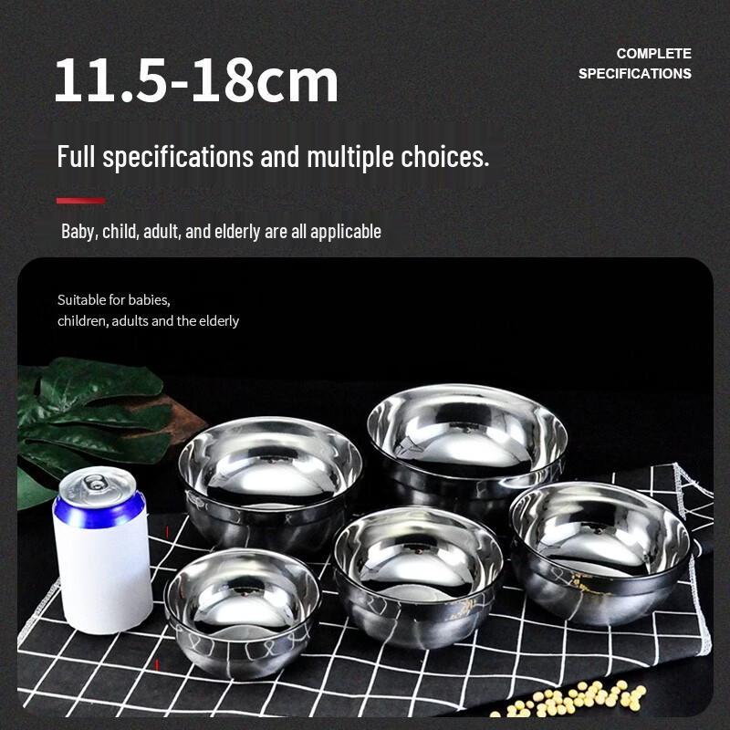 Ouyin 304 Stainless Steel Double-Walled Anti-Scald Bowls