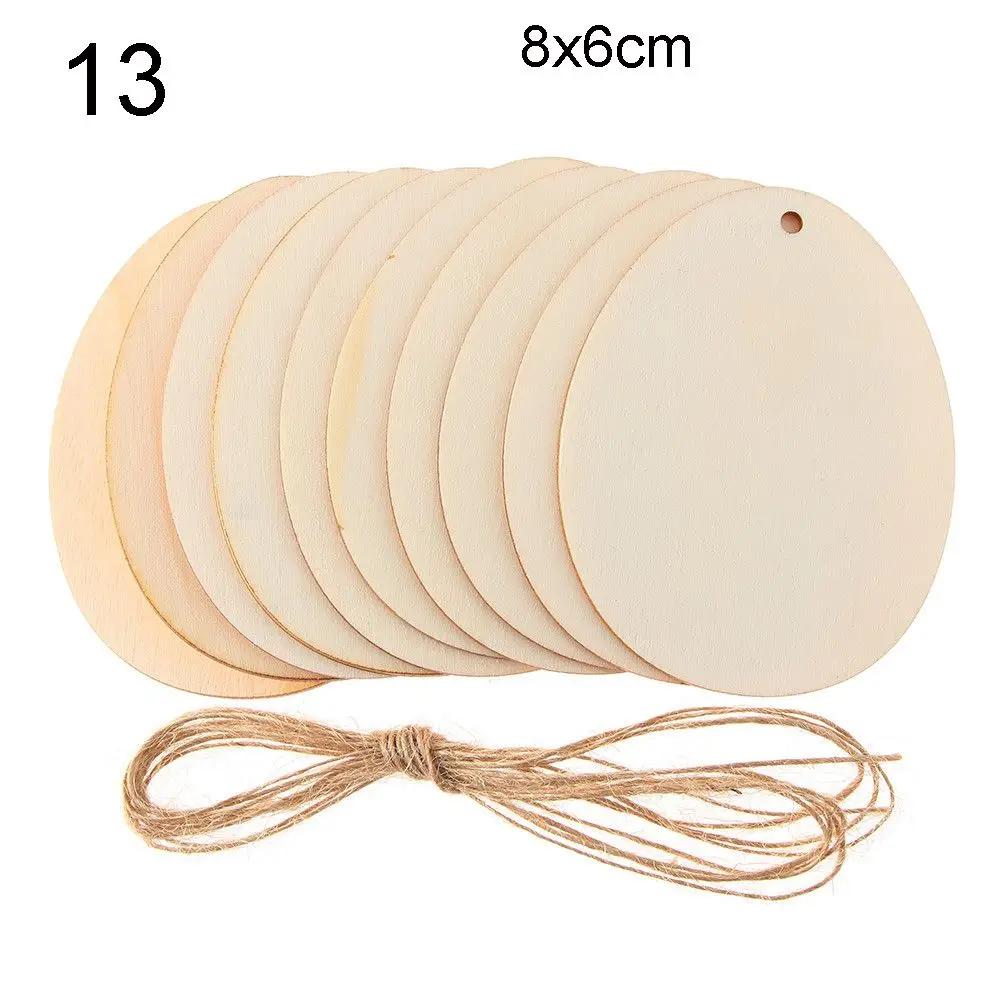 10/25/50pcs Handcraft DIY Craft Drawing Graffiti Hanging Ornaments Easter Eggs Easter Decorations Wood Chips Wood Slice