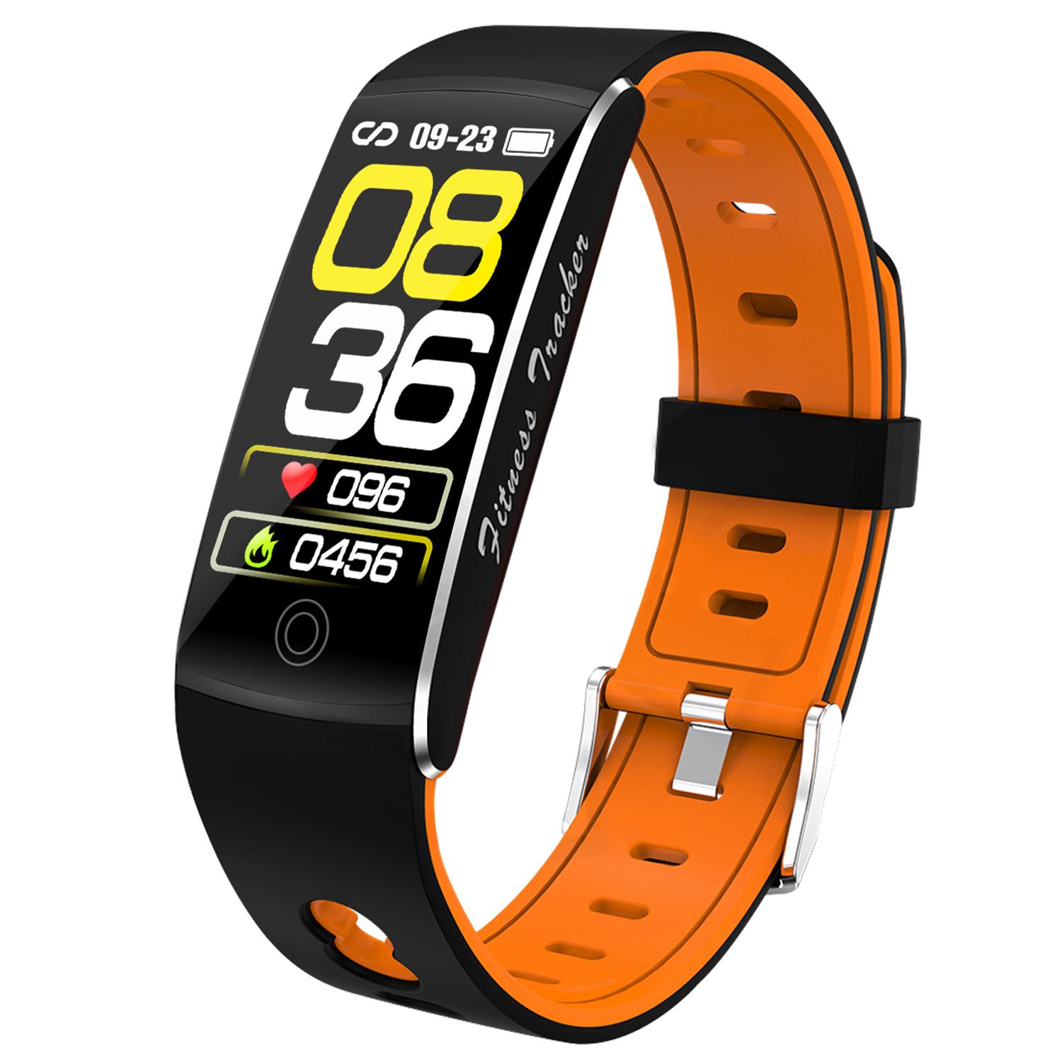 

F10TA Smart Watch Heart Rate/Body Temperature Monitoring Wrist Bracelet Fitness Tracker Orange