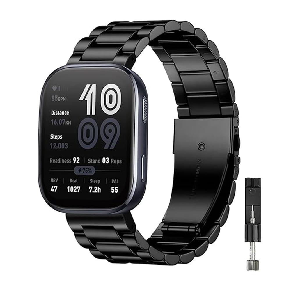 Metal Watch Band for Amazfit Bip 6/5/Active 2/3/Max/Balance 2/T-Rex 3 Belt Stainless Steel Bracelet Correa Amazfit Helio Strap