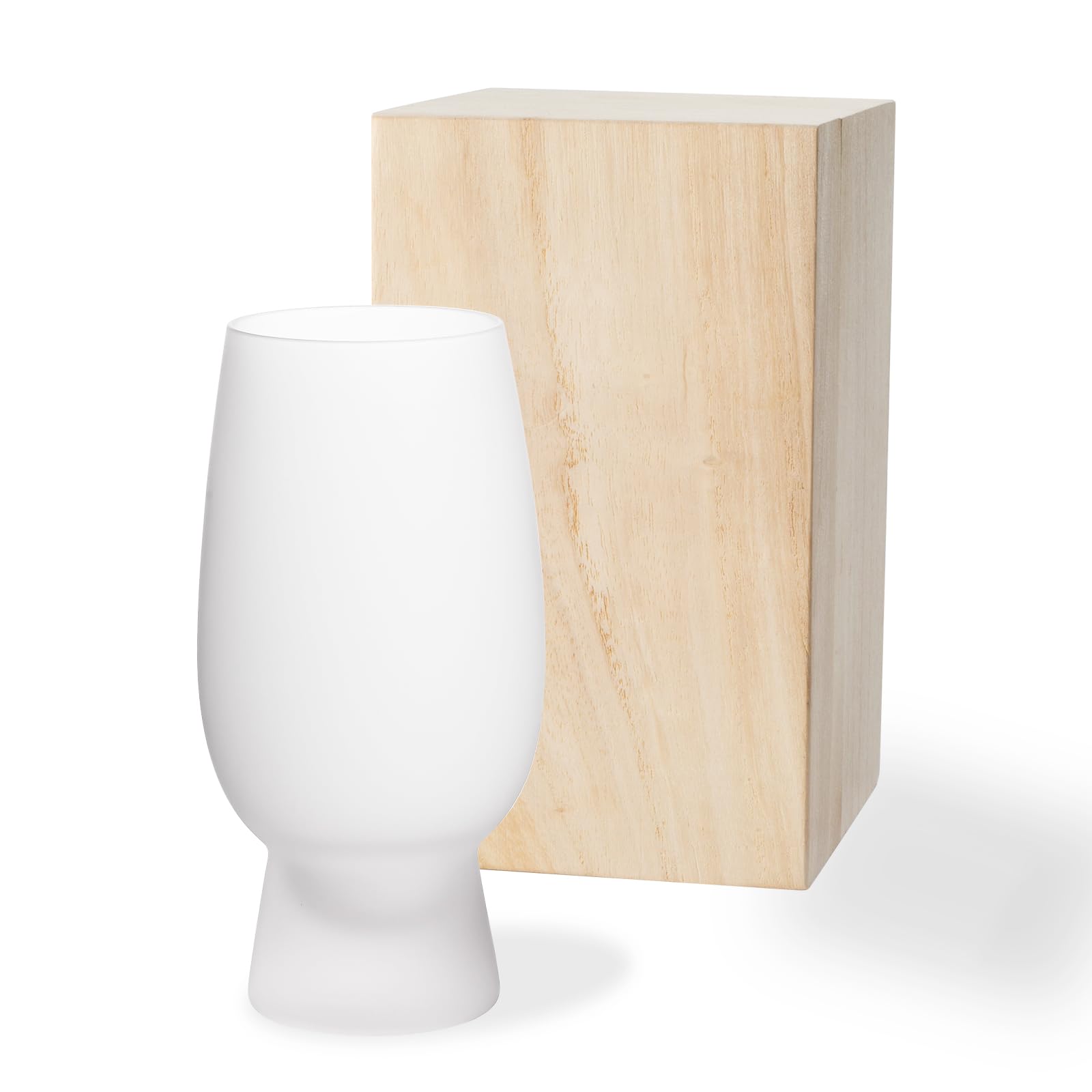 

Frosted glass suitable for or stylish comes in a wooden tumbler, thin-walled, highballs, beer, pints, 410ml, design, box.