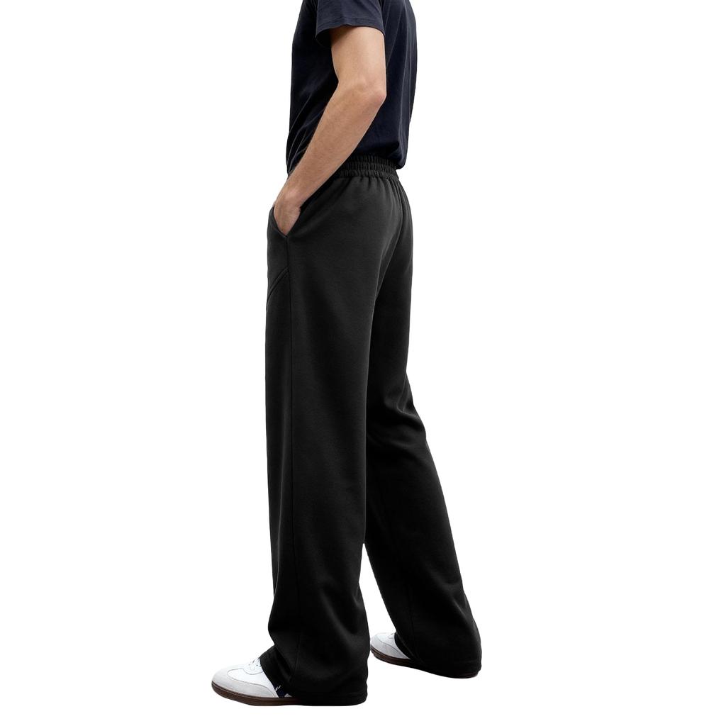 Men's Drawstring Waist Straight Wide Leg Baggy Pants Workout Athletic Sweatpants With Pocket