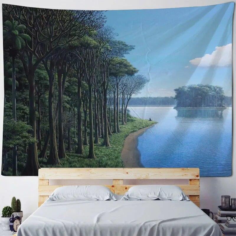 Large Tapestry Nature Landscape Forest Wall Hanging Room Decoration Bohemian Bedroom Living Room Wall Decoration