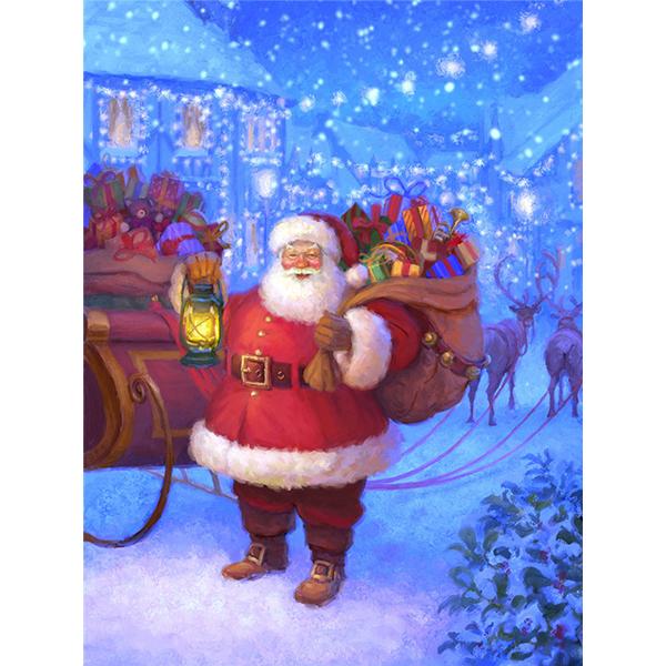 Pintura de Diamantes 5D DIY Bordado de Diamantes Imagen de Papá Noel Punto de Cruz Mosaico Pegatina de Pared Regalo Decoración del Hogar