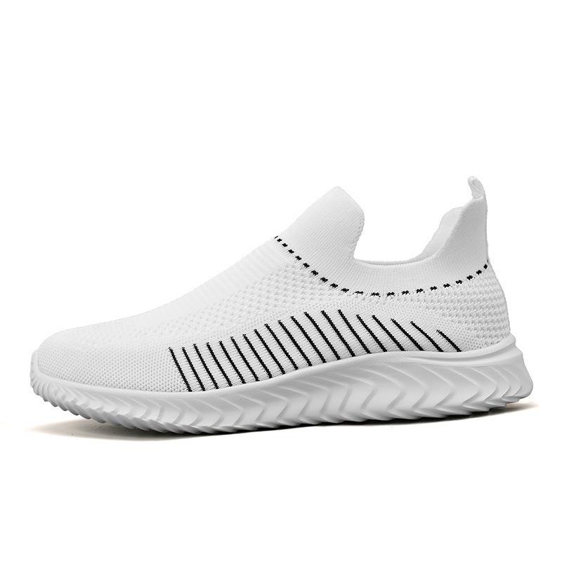 New mesh shoes fly-woven breathable sneakers, lazy shoes, shoes large size casual shoes