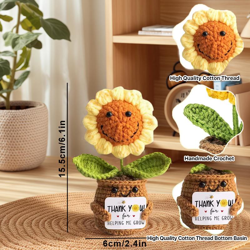 Positive Energy Potato Pocket Hug Handmade AnimalCrochet Mini Doll Funny Wool Gift for Friends or Lover Emotional Support Plant