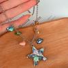 Elegant 5-Point Star Necklace Retro Sea Charm Design Neckchain Alloy Chain Neck Jewelry Daily Wear Accessory