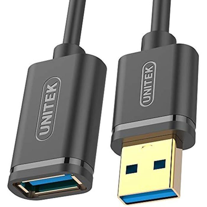Câble USB D'extension - UNITEK - Y-C459GBK - 2m - USB 3.2 Gen 1 - Noir